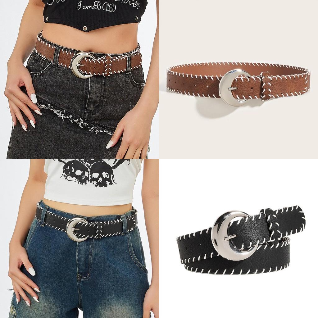 Half Circle Metal Pin Buckle Hand Woven Rope Womens Belt Clothing Accessories