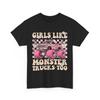 Unisex Shirt Cotton Oversize Large Size Funny Girls Like Monster Trucks