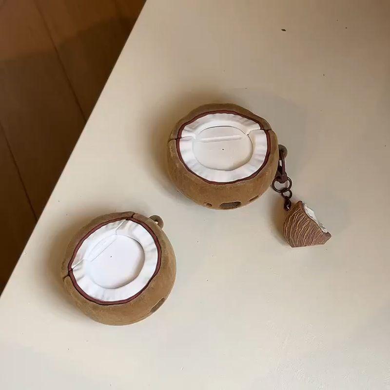 

Case Airpods4 Protective Case Active Noise Reduction Apple 3 Generation Bluetooth Earbuds Case Pro 2 Earphone Sleeves Korean Cute Fun Niche Style Apple Airpods Pro [Flocking Coconut] Pendant
