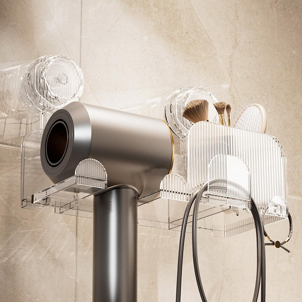 

Пластиковый держатель для фена с присоской, настенная стойка для фена без перфорации, водонепроницаемая прозрачная стойка для хранения фена прозрачный