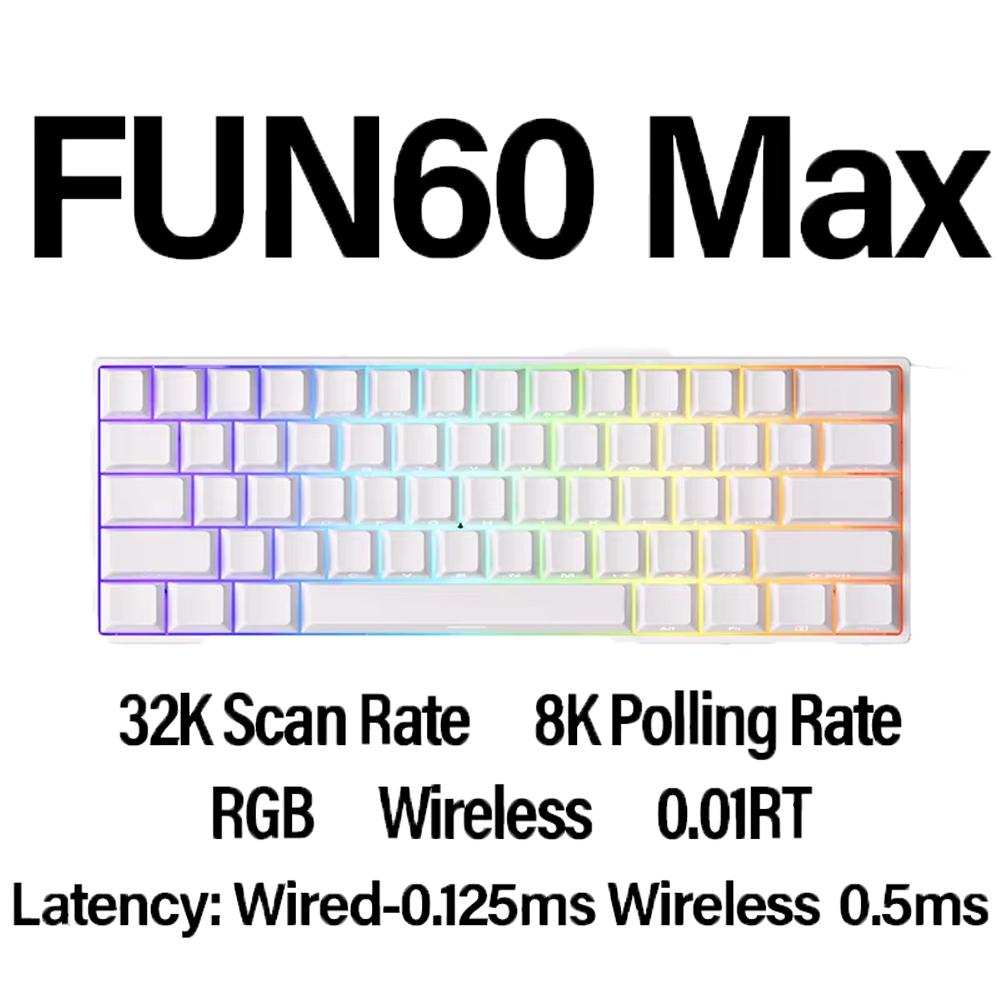 Monsgeek Fun60 Magnetic Switch Keyboard Tri Mode  Wireless Mechanical Keyboard Custom 8KHz RT0.01 Magnetic Keyboard PC Accessory