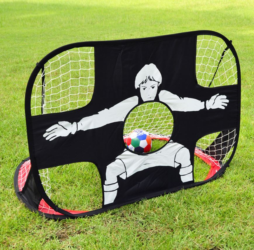 Children's soccer goal, portable, self-folding target mat, 2 in 1