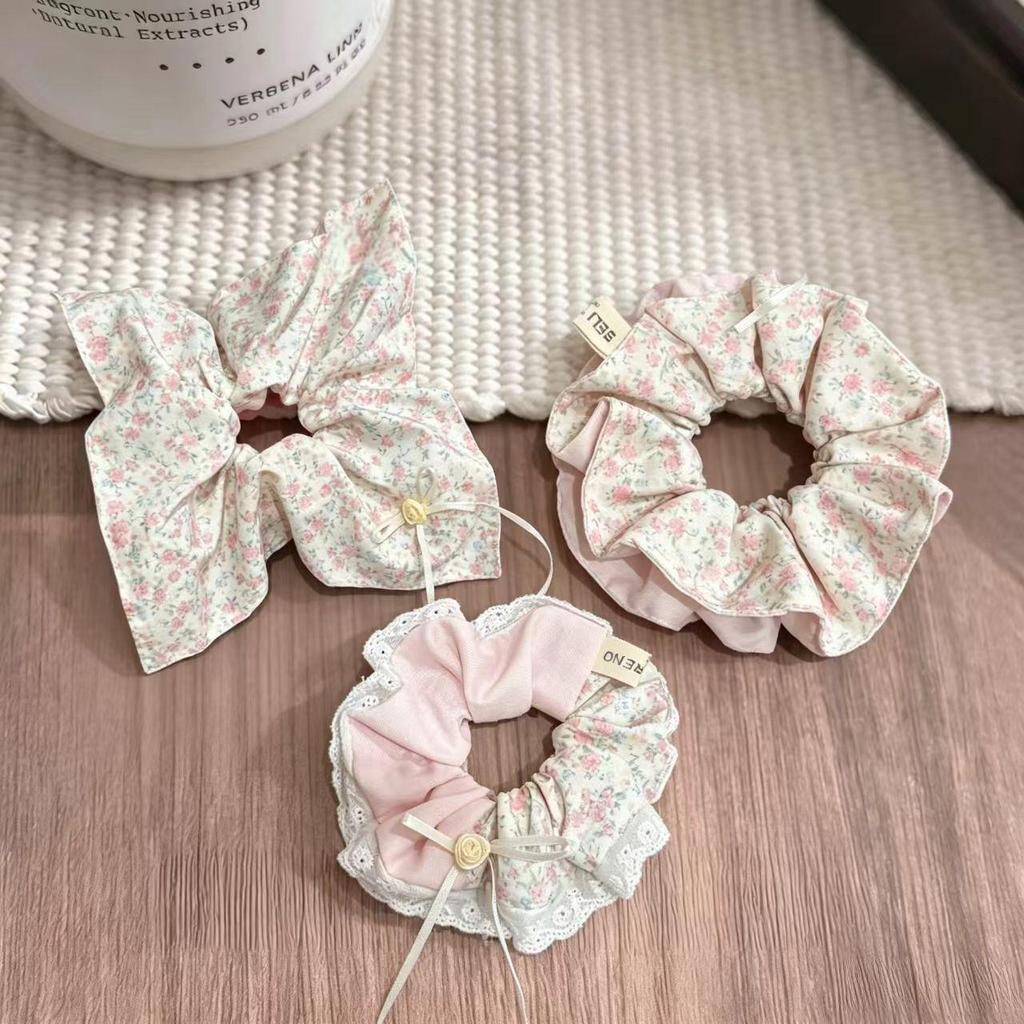 Korean Style Small Floral Hair Tie for Women - High-End 2026 Hair Accessory for Ponytails and Buns.