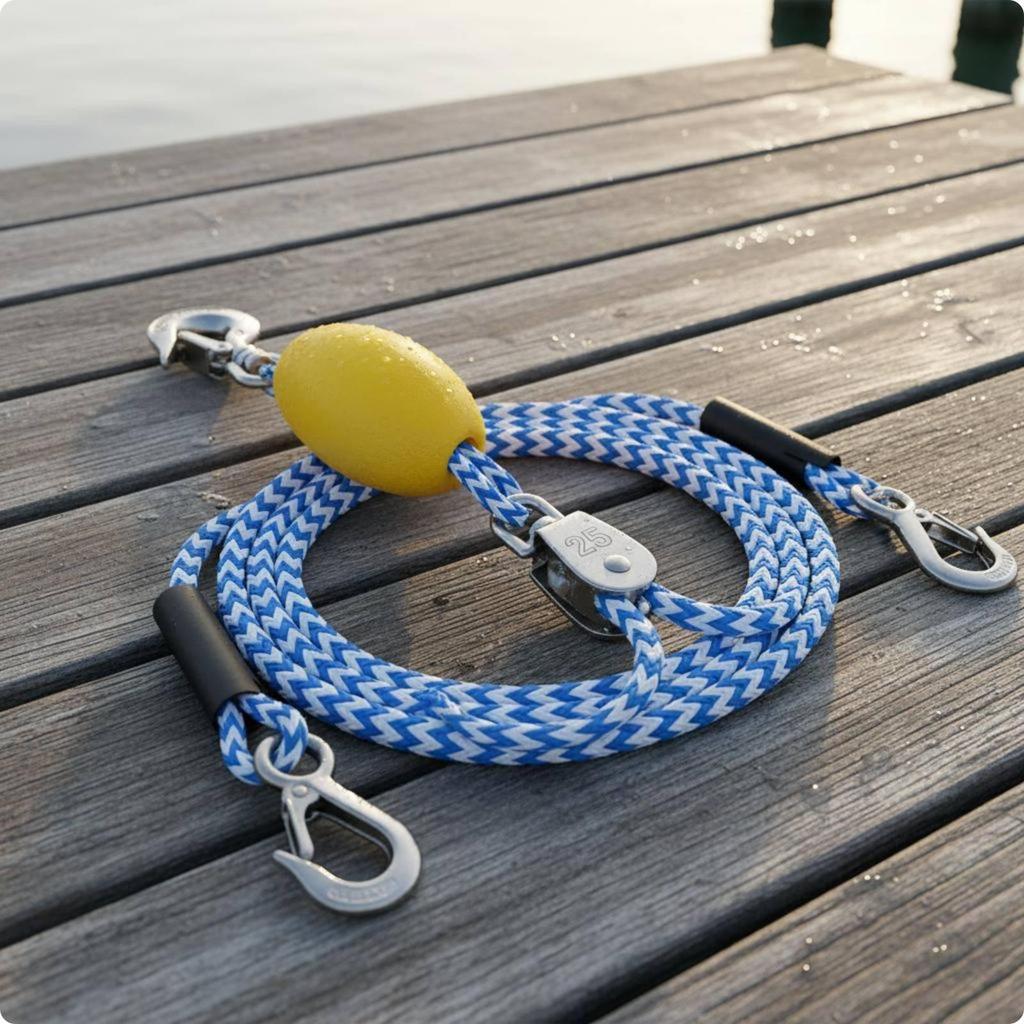 Marine Tow Rope Buoyant Elastic Strap Water Carrier Hook for Boating Kayak