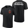 Icon Sports Unisex's USL Soccer Club Graphic Print Logo Front Back Short Sleeve Cotton T-Shirt _ Phoenix Rising, Badge Black, X-Large