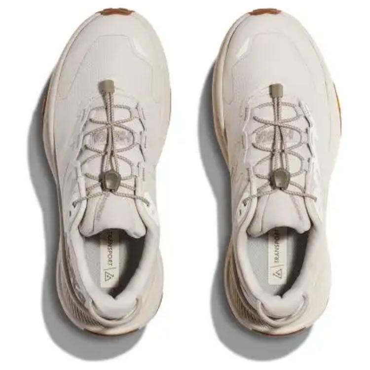 New HOKA ONE ONE Transport Anti Slip Wear Resistant Low Top Trekking Shoes Women's Ecru 1164371-EEGG