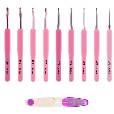 1 Set Häkelnadelset 2,0mm-6,0mm Häkelnadel Pinker Farbverlauf Häkelnadel Stricknadel für Bastelprojekt