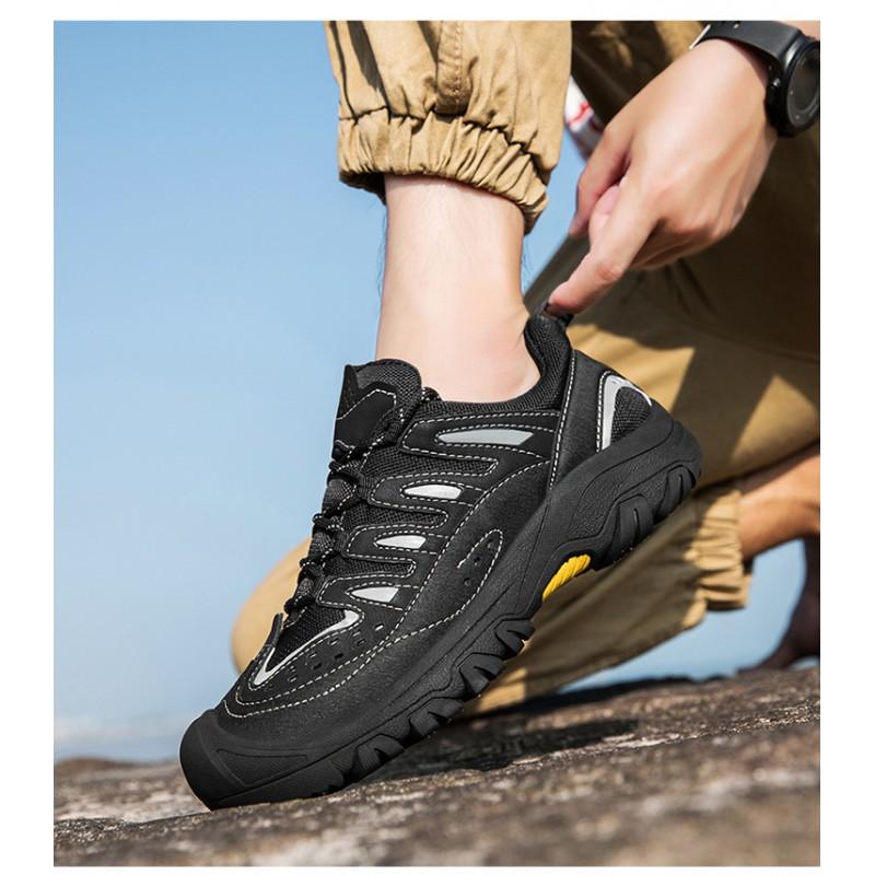 Mens Hiking Shoes Outdoor Trail Running Sneakers Low-Cut Breathable Walking Footwear