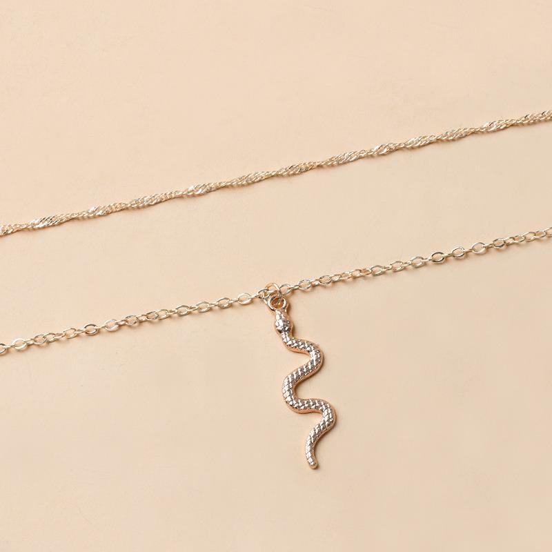 Multi-layer snake necklace jewelry pendant versatile niche alloy women's collarbone chain snake chain