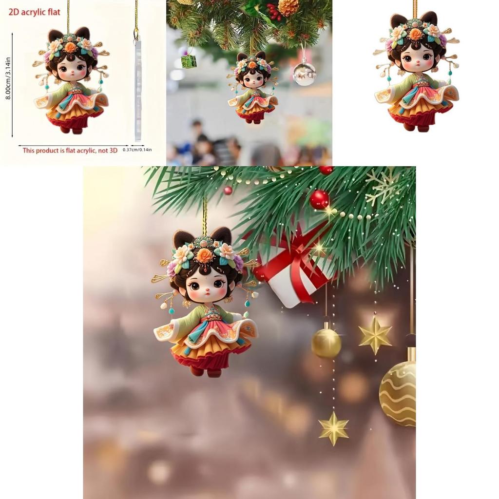 Cute Ancient Costume Girl Pattern Acrylic Pendant For Creative Auto Accessories
