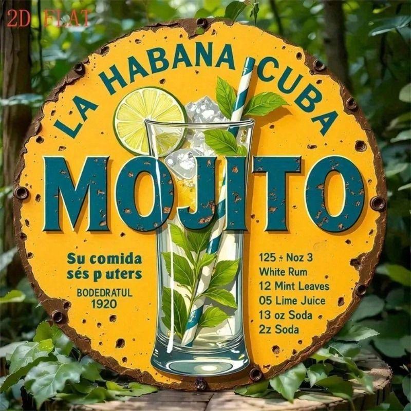 

Metal Wall Art Mojito Recipe Vintage Bar Poster