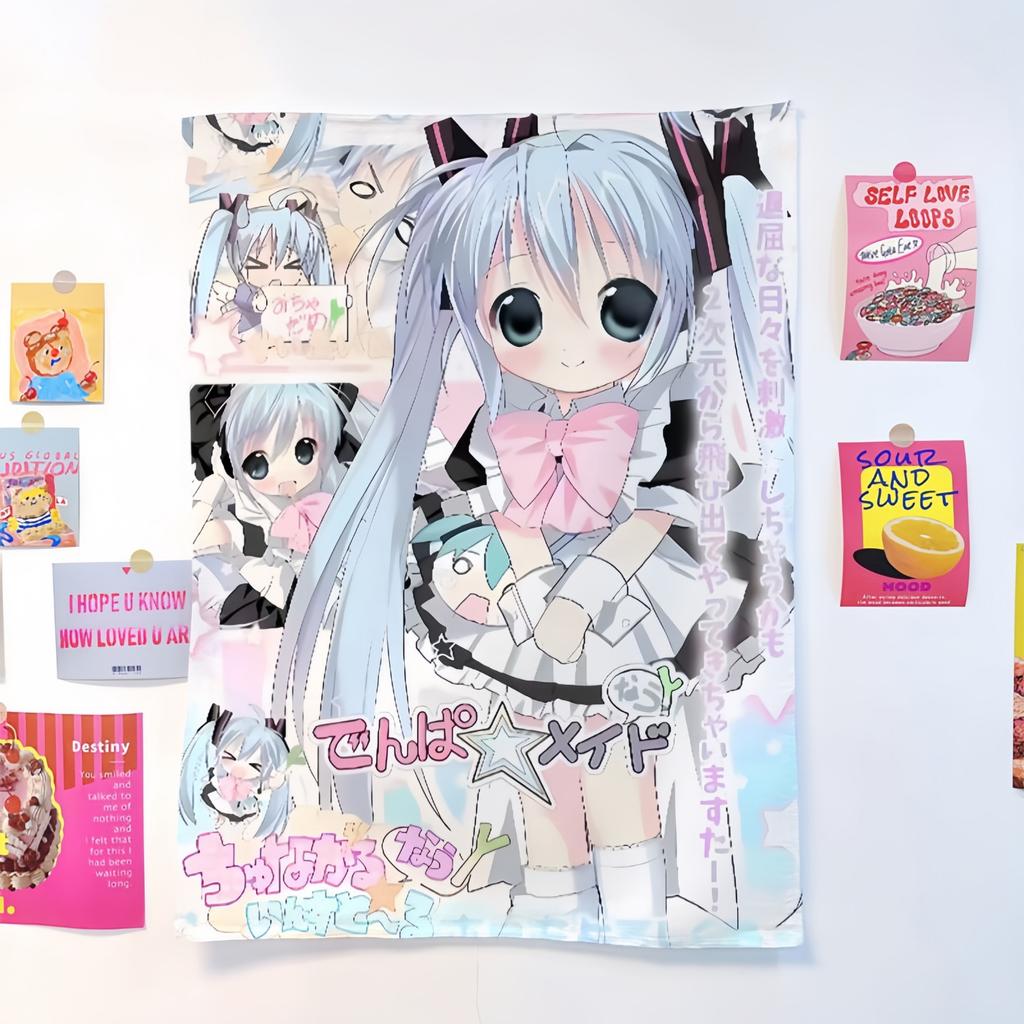 Cartoon Anime Tapestry Flat Print Wall Decor for Teens Room Dorm Birthday Party Decor Gift Idea