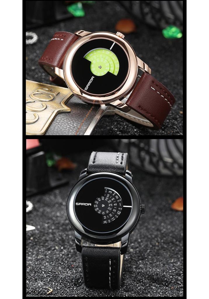 Sanda Men's Waterproof Quartz Watch - Fashionable Korean Style Trendy Student Wristwatch