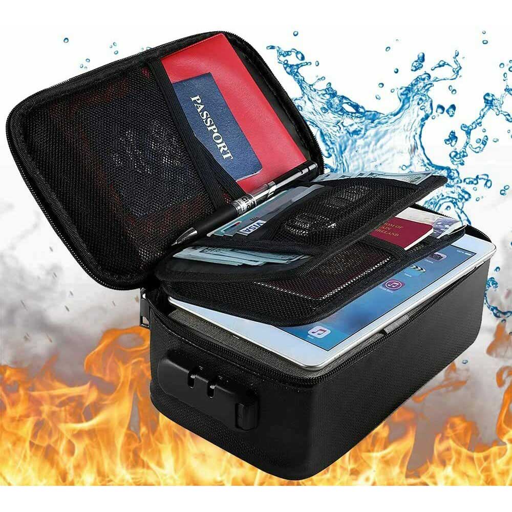 Kaufe Fireproof Document Box with Lock File Storage Organizer Box ...