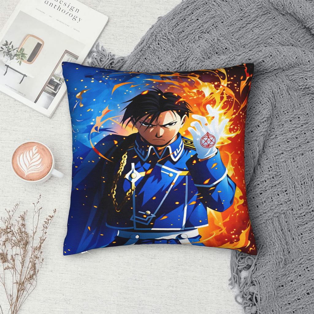 Roy Mustang Pillow Cover Fullmetal Alchemists Design Cushion Cover Morden Pillow Case For Wedding Party Home Decor