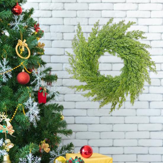 35/40/45/50/55CM Artificial Boxwood Wreath Indoor Outdoor Front Door Wall Hanging Fake Greenery