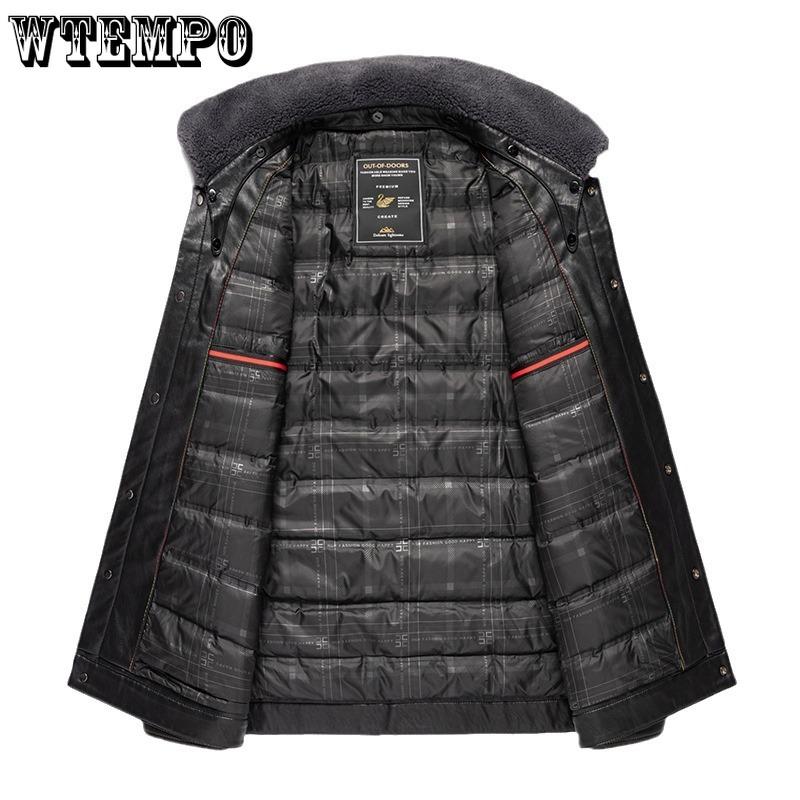 Fall and Winter Models Men's Leather Jacket Removable Down Jacket Short Section Sheepskin Jacket Locomotive Jacket