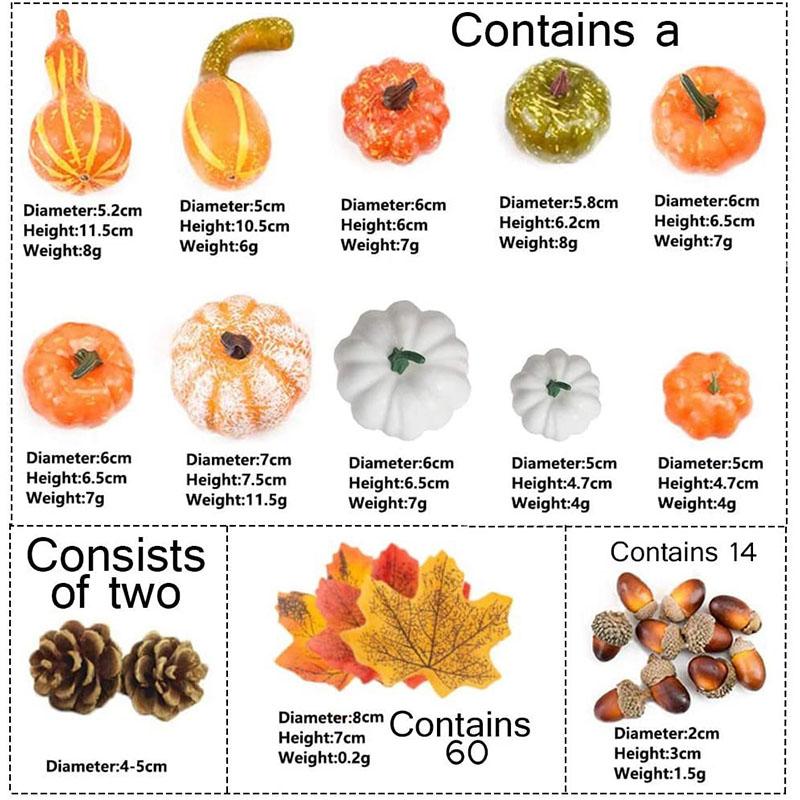 

Очарование Банкетный День Благодарения Тыква Кленовый Лист Садовый Декор Венок Домашний Декор Искусственный Осень 50 шт./166 шт. Осенний Урожай 86pcs