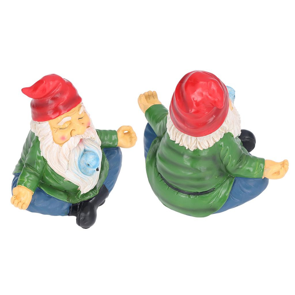 Meditating Dwarf Ornament Resin Hand Craft Garden Zen Gnome for Patio Backyards Decoration