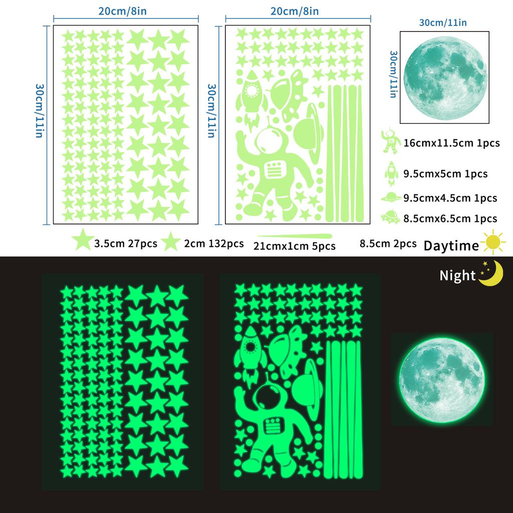 Creative Star Space Astronaut Luminous Bedroom Living Room Wall Decoration Stickers