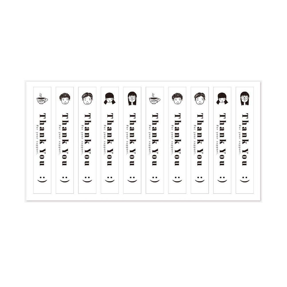 

100Pcs/10 Sheets Thank You For Your Support Milk Tea Sticker For Baking Goods Gift Decoration Style 2