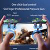 Handy-Spiel-Trigger für PUBG Handy-Gaming-Controller 6-Finger-Trigger Empfindliches Shooting-Gamepad L1 R1 Ziel-Tasten Gaming-Griff
