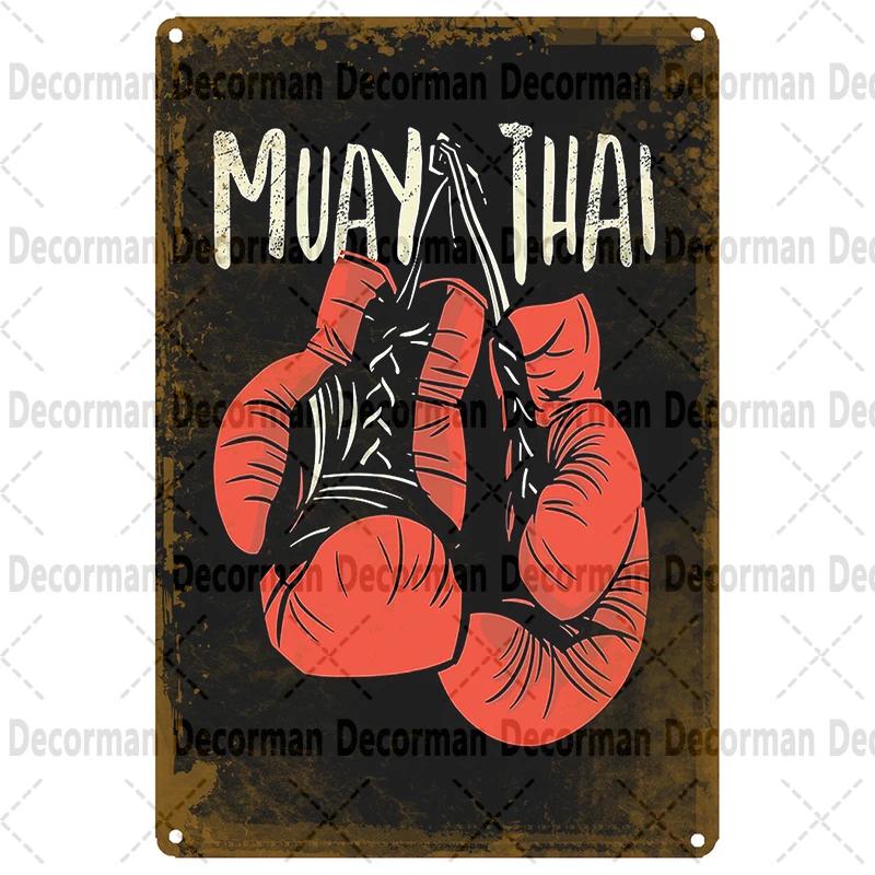[ Mike86 ] Muay Thai Blechschild Wand Haus Boxen Thailand Metall Poster Kunst Malerei Kneipe LTA-3188 20*30 CM Vintage Dekoration