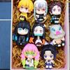 8Pcs Q Version Demon Slayer Toy Sitting Ghost Dolls Of Tanjiro Nishimura Inosuke Zenitsu - Pvc Figurines Collectible Model Gift