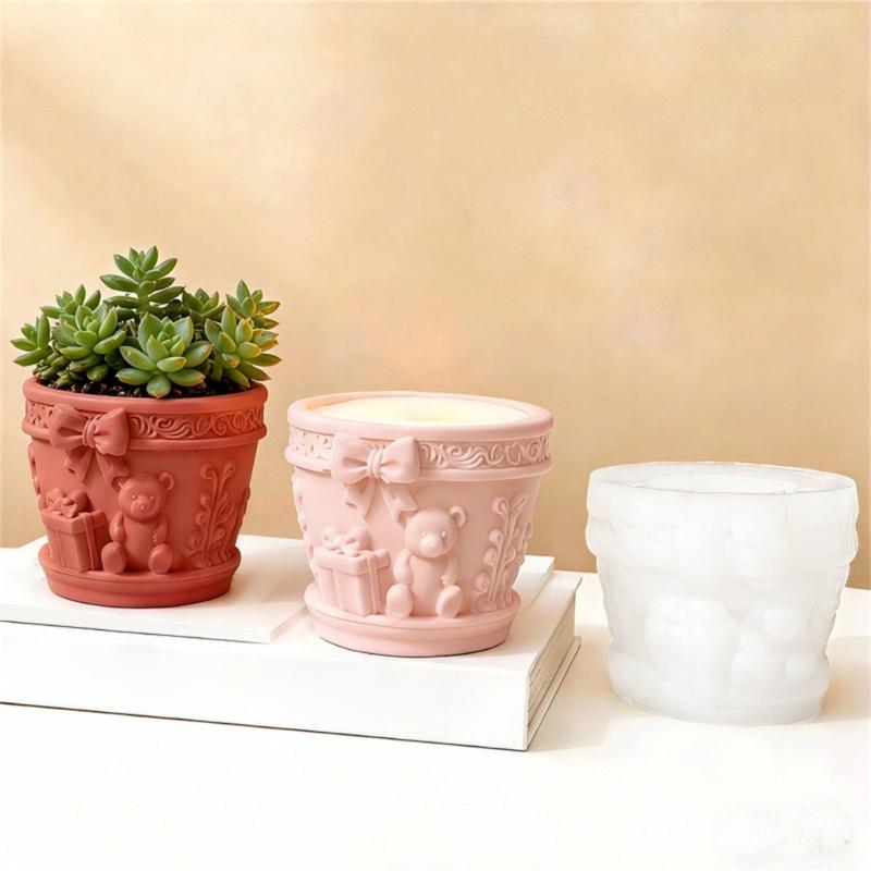 Creative Bear Silicone Mold For Resin Jewelry Making Easy Demolding Miniature Planter And Decorative Items Mould