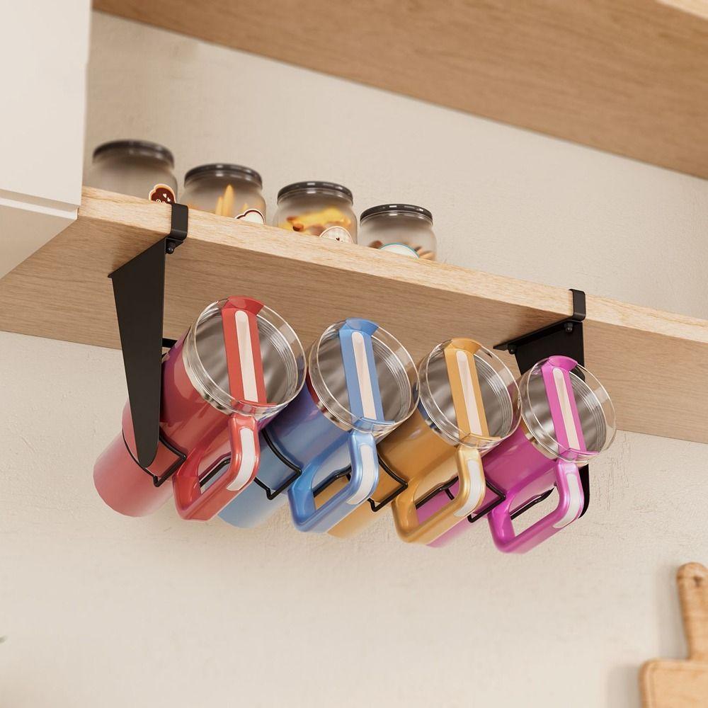 Carbon Steel Under Cabinet Water Bottle Organizer Large Capacity Water Bottle Holder  Kitchen