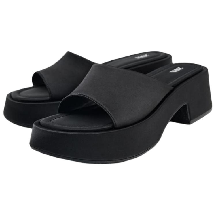 Zara Versatile Comfortable Slide Sandals Women Footwear Black 3655610800