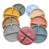Baby Plate Divided Design BPA Free Silicone 3 Grids Toddler Suction Plate Infant Feeding Supplies Daily Use