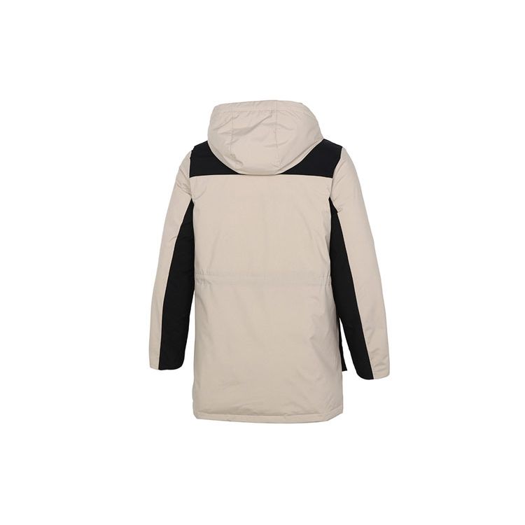 Li Ning Outdoor Sports Mid-Length Color Block Down Jacket Men Outerwear Coastal-Gray AYMR111-1