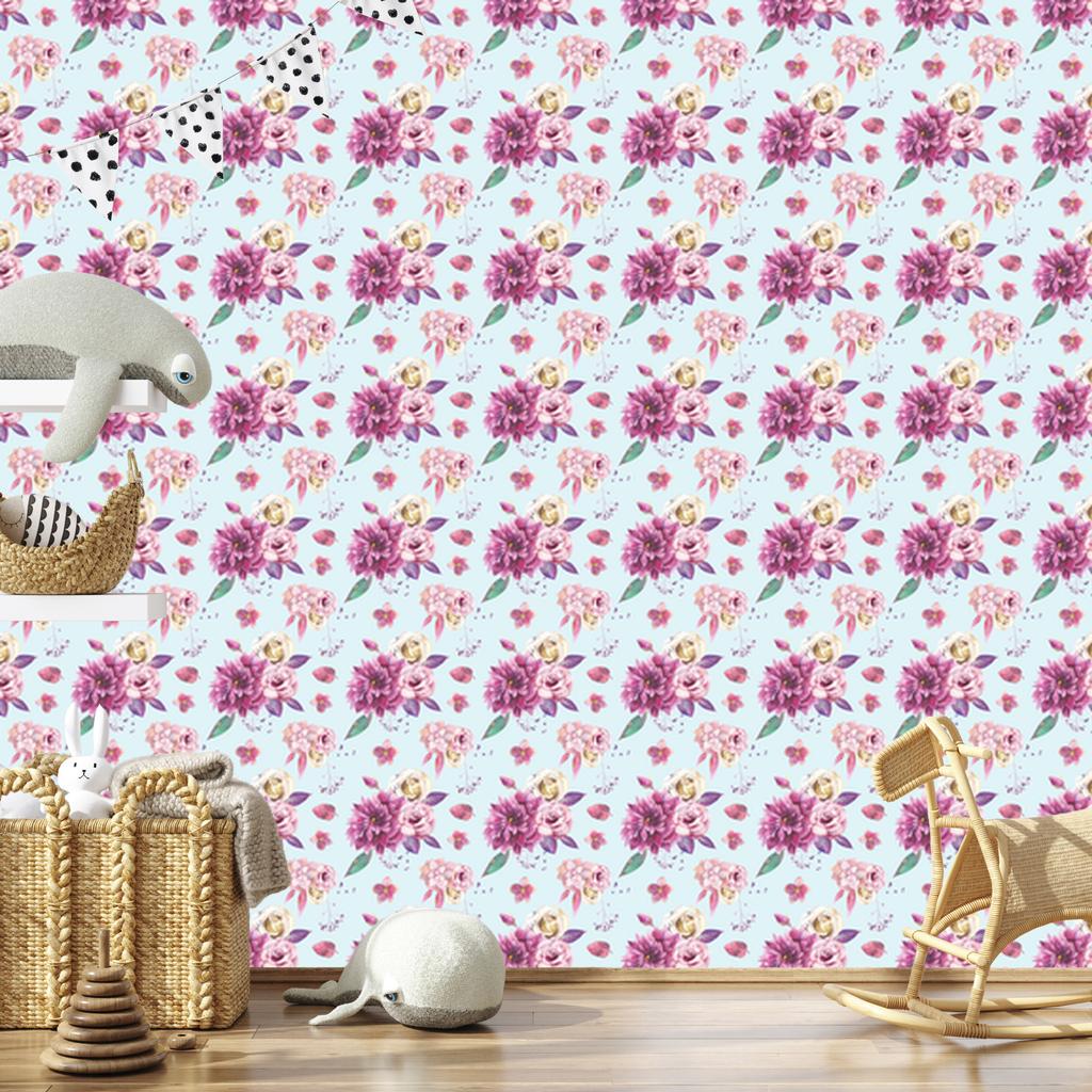 Wallpaper Bouquet of Flowers in Vintage Style for Living Room and Bedroom 50x1000
