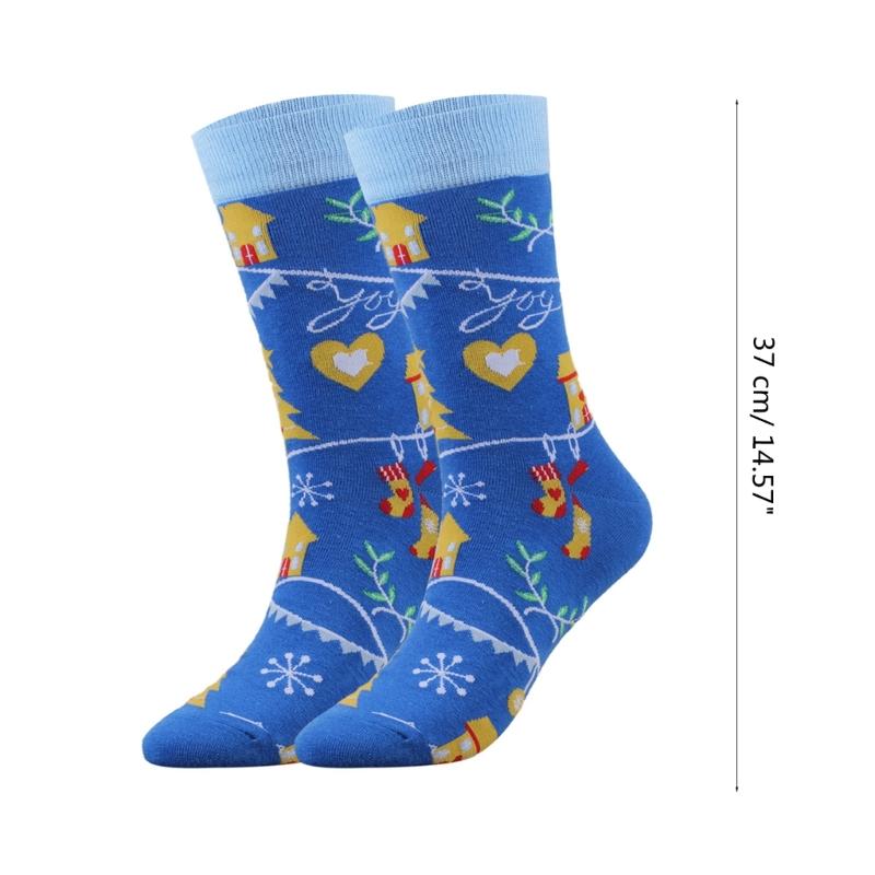 Christmas Pattern Crew Socks Novelty Funny Crazy Ankle Socks Cartoon Cotton Booties Socks Christmas Socks for Women Men