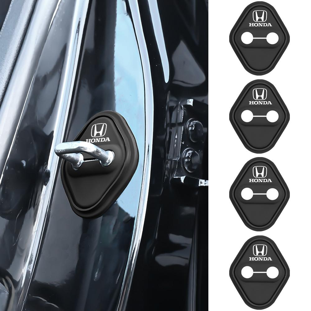 2/4pcs Silicone Car Door Lock Buckle Damping Protector Covers Accessories For Honda Civic Accord Fit Jazz Pilot CRV Odyssey City