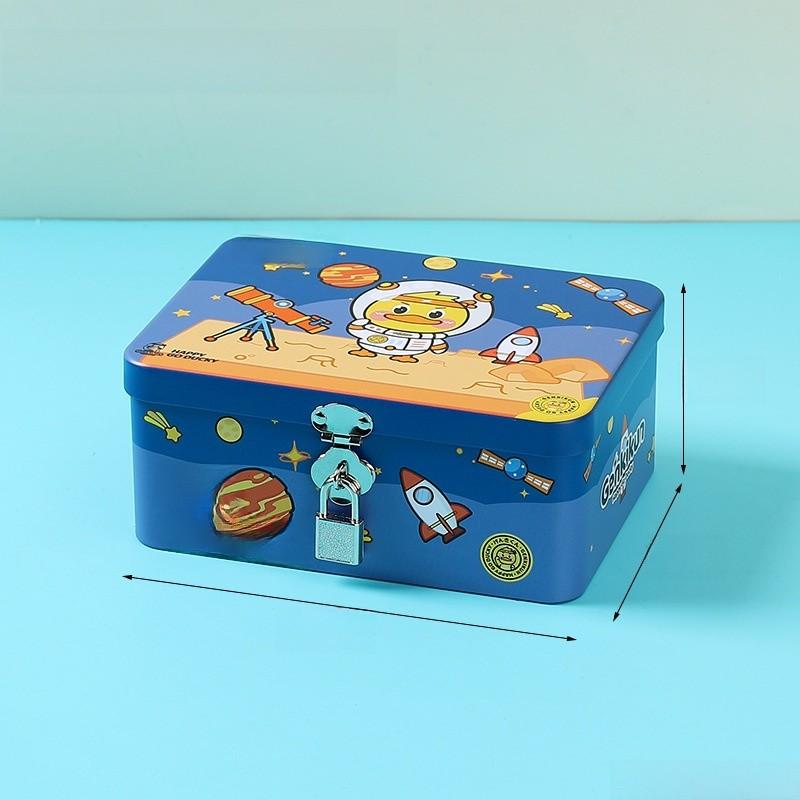 Cartoon Iron Pattern Box For Desk Drawer And Home Office Decoration Storage