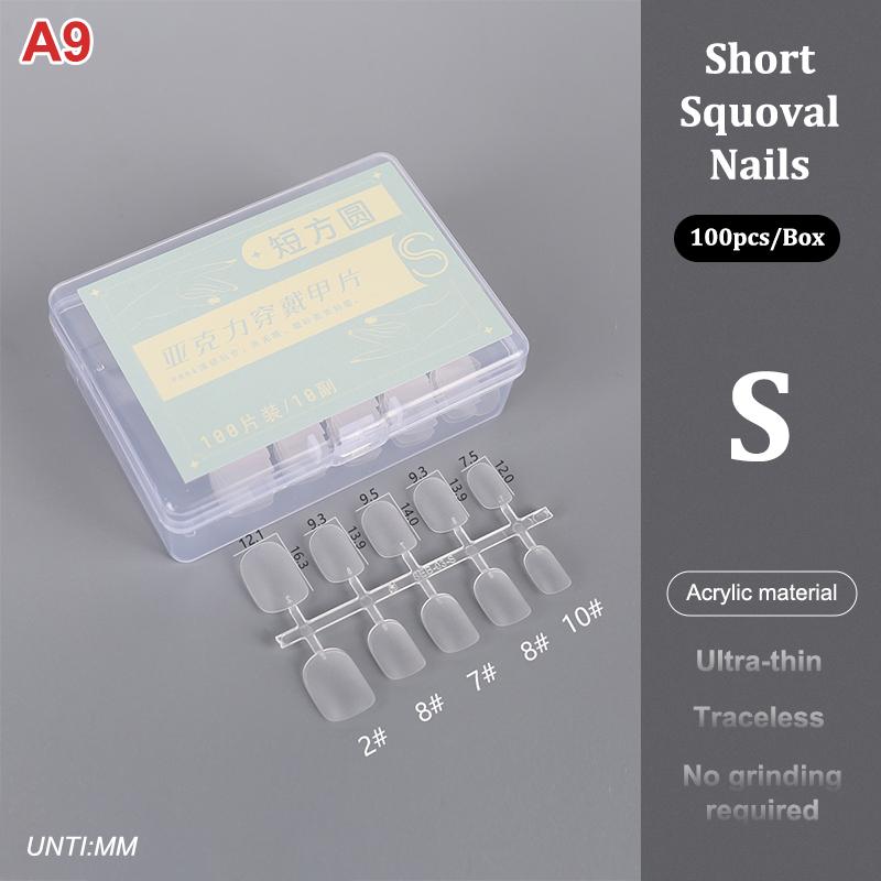 100Pcs/Box Matte Fake Nails No Polishing Press On False Nails Medium Short Design High Matt Soft Gel Nail Tips For Extension
