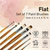 Flat Paint Brushes Set/Handmade Professional Artist Painting Brush Set for Acrylic, Watercolor, & Gouache Painting with Brush Holder - Cruelty-Free