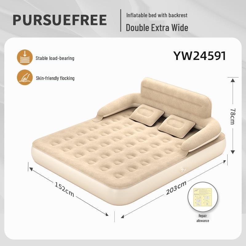 HomePursue Inflatable Camping Bed - Lazy Air Mattress & Multi-Back Sofa, Single/Double.