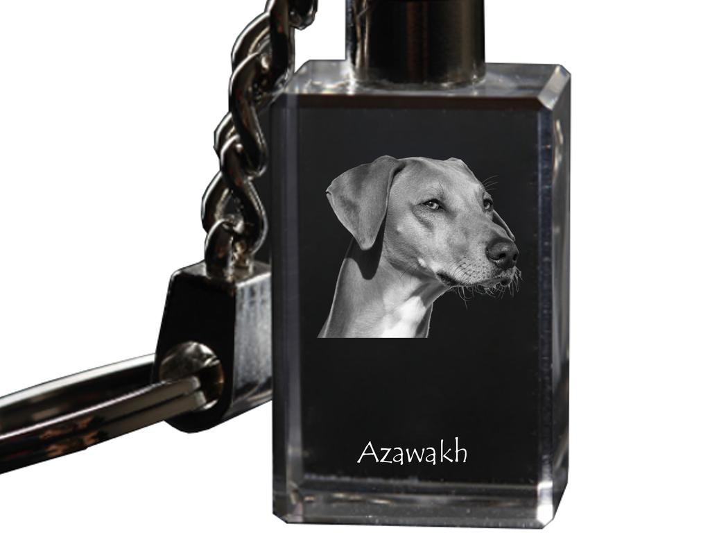 Azawakh, Tuareg Sloughi - Crystal Key Ring with Dog Photo, Illuminated Key Ring, Unique Gift by Art-Dog Brand