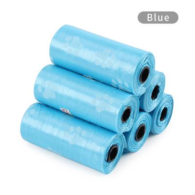 6Pcs Pet Waste Poop Bag Paw Print Clean up Refills Roll Picking Dog Pooper Bags
