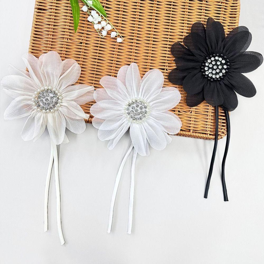 

2PCS Mesh Gauze Clothing Patches 3D Clothing Applique Clothes Accessory Flower Appliques Women белый