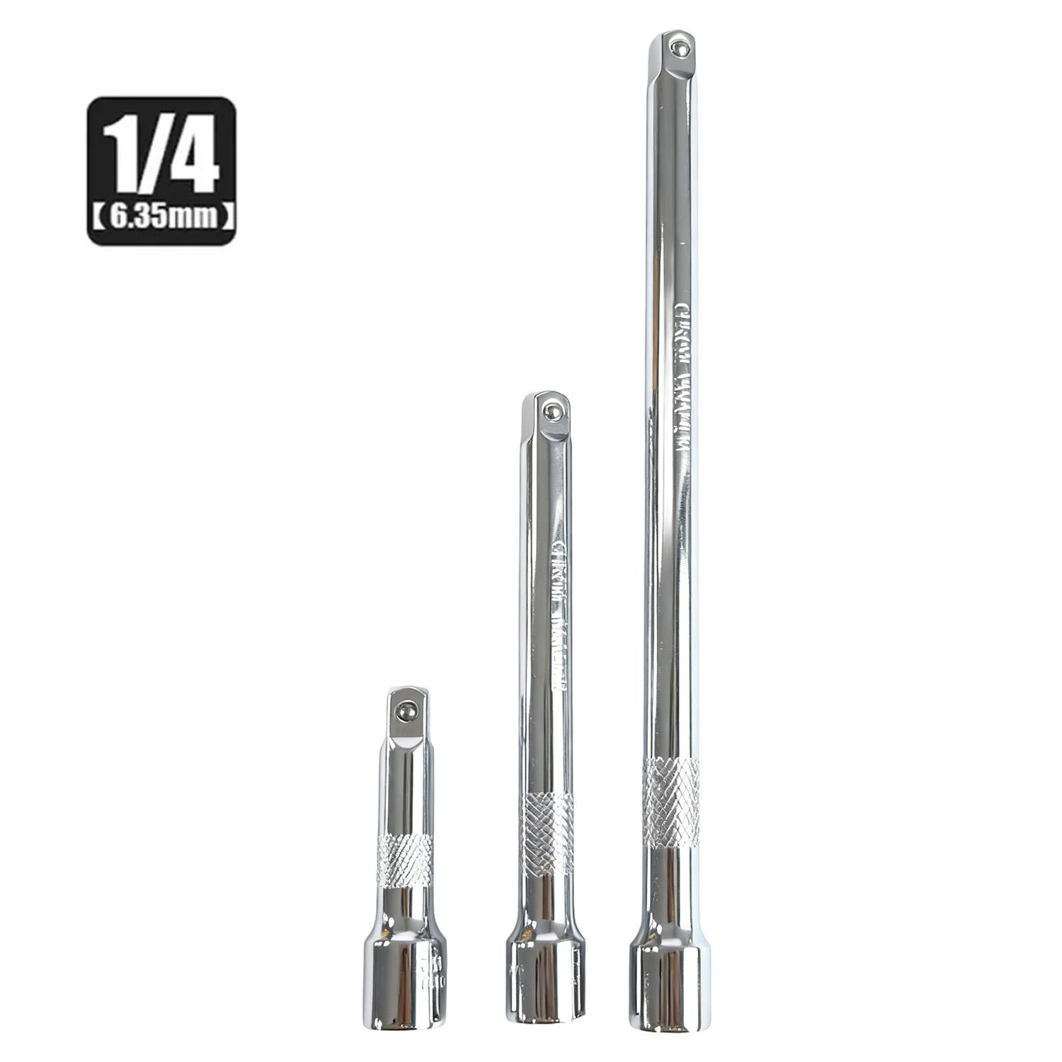 

3pcs Socket Extension Bar Set 1/4 3/8 1/2 Drive Long Extension Rod for Ratchet Wrench Automotive Repair Tool Accessories 3pcs set