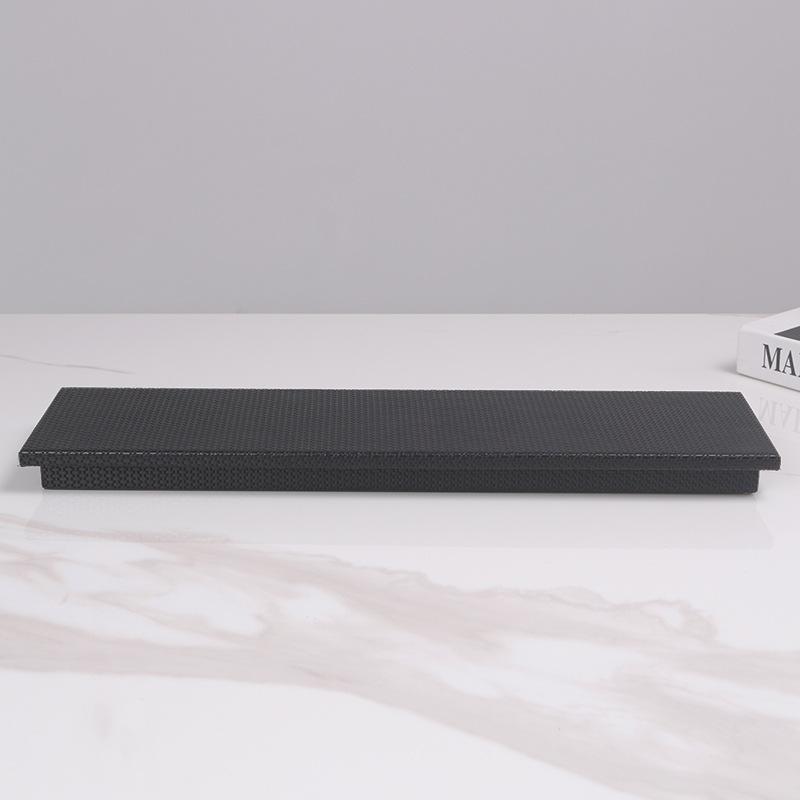 Leichter Luxus Stil Tablett Metall Leder Aromatherapie Aufbewahrungstablett Immobilien Modellhaus Weiche Dekoration Eingang Kaffeetisch Dekoration