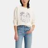 Levis Crew Neck Pullover Logo Embroidery Print Long Sleeve Sweatshirt Women Sweatshirt White A7288-0012