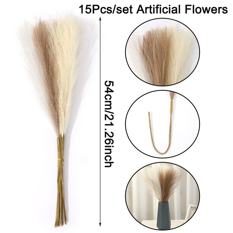 5/15 sztuk Suszone Trawy Pampasowe Bukiet, Boho Dekoracja Stołu, na Wesele, Do Domu, Rustykalne Przyjęcie, Dekoracje Na Baby Shower