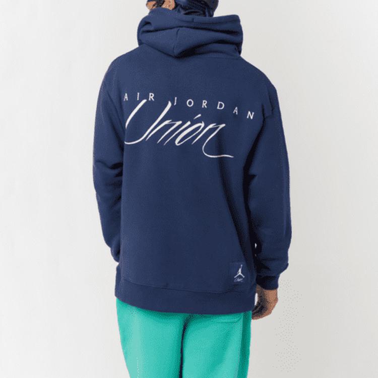 Jordan X Union MJ Fleece Hoodie (Asia Sizing) College Navy/Coconut Milk Unisex Streetwear DV7335-419
