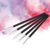 5 PCS Nail Art Sculpture Silicone Pen Kit, Wooden Painting 3D Effect Sculpture Cleaning Brush