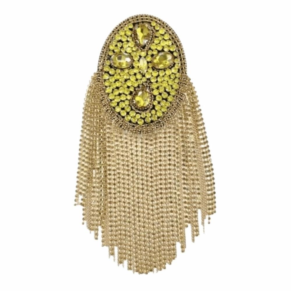 Zinc Zinc Alloy Tassel Epaulettes Rhinestone Shoulder Mark Classic Shoulder Board Choir Performance